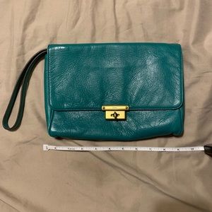Turquoise Leather Fossil Brand Clutch